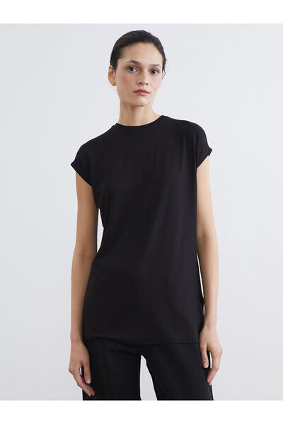 LC Waikiki Black Crew Neck Women's Tunic