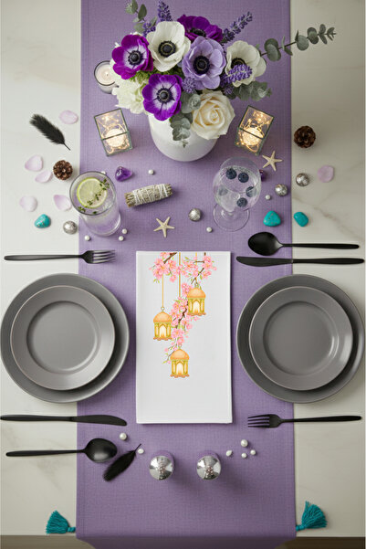 VENORA Ramazan Temalı Baskılı Peçete – Fener ve Çiçek Desenli Sofra Peçetesi ...