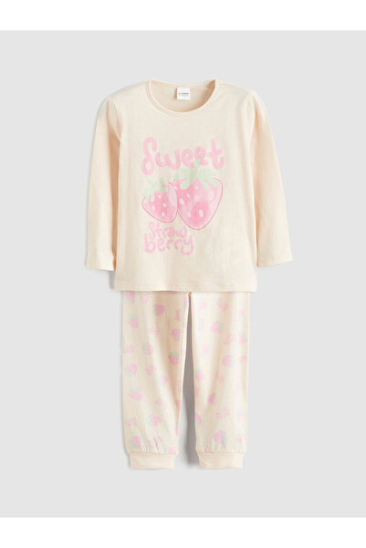 LC Waikiki طقم بيجامة بناتي مطبوع بأكمام طويلة من UZG STORE للبنات الأنيقات