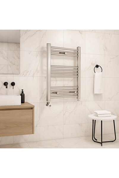 banyosepeti 50x70 Inox Saten Havlupan – Hızlı Isınan Banyo Havlu Radyatörü, V...