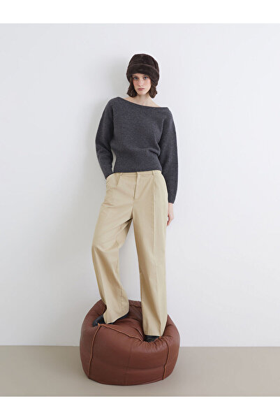 LC Waikiki Pulover din tricotaj pentru femei cu guler bărcuță antracit de la ...