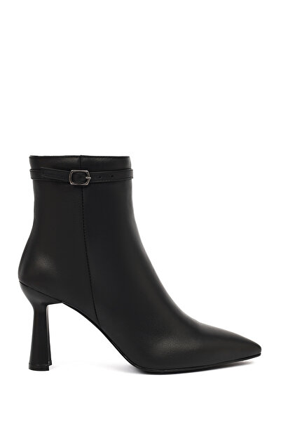 Derimod Kadın Siyah Fermuarlı Topuklu Deri Bot 25WFD133618