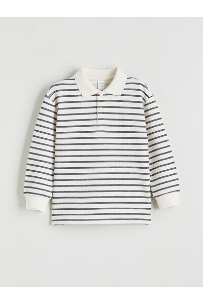 LC Waikiki Polo Yaka Çizgili Erkek Çocuk Tişört