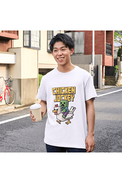 ALPŞAN TİCARET Minecraft dječja i odrasla bela T-shirt unisex dečja majica