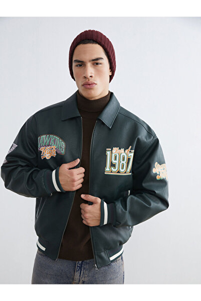 LC Waikiki Özmarka Noul sezon, Jachetă confortabilă pentru bărbați, cu imprim...