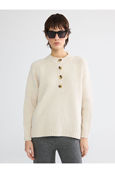 LC Waikiki Beige Crew Neck Women's Knitwear Sweater