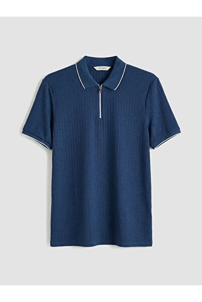 LC Waikiki Indigo Polo Neck Men's T-Shirt