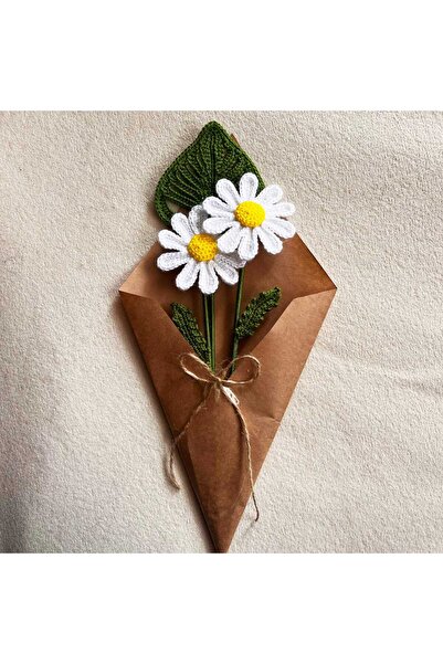 yapay çiçek evi Lucrare manuală, țesută cu 2 ramuri, margaretă 35 cm