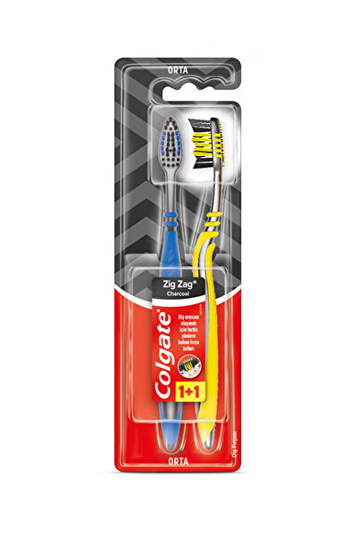 Colgate 4 قطع فرشاة أسنان متوسطة الحجم متعرجة 1+1 قطعة