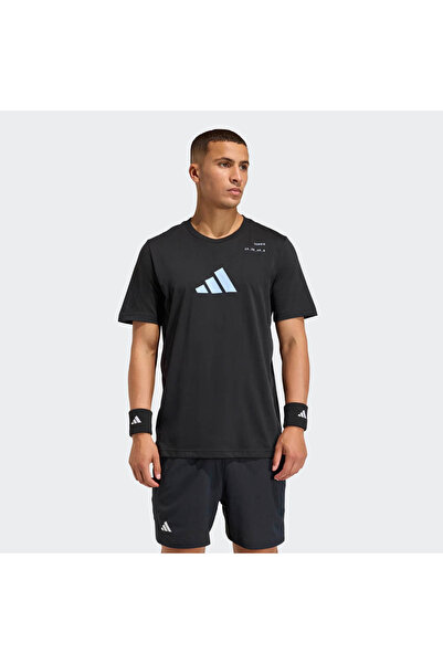 adidas تي شيرت رجالي أسود بتصميم رياضة التنس KE7260