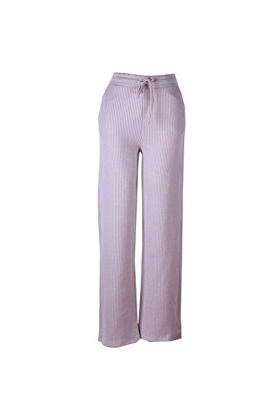 trender Striped Beige Women's Trousers 2497
