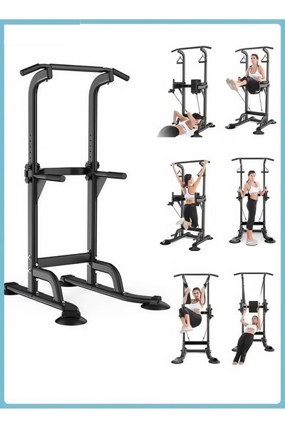 Generic Power Tower Pull Up Bar Station Free Standing Pull Up Rack Dip Statio...