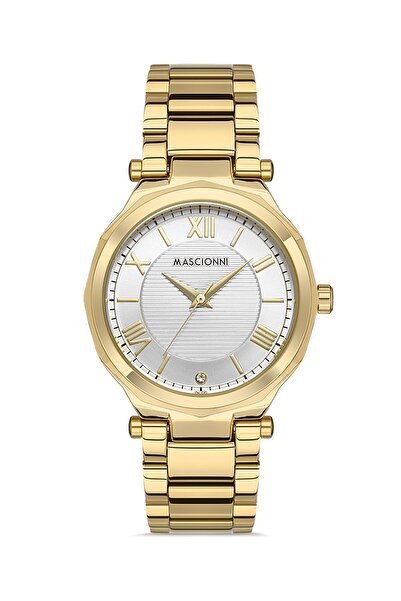 mascionni Kadın Kol Saati | Altın Çelik Kordon | Quartz Mekanizma | 3 ATM Su ...