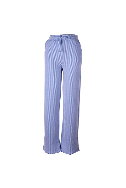 trender Striped Blue Women's Trousers 2497