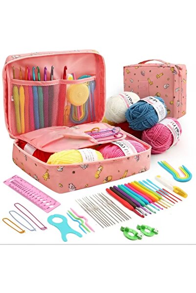 Choice1 Fortune Cat FELE 59Pcs/Set Portable Crochet Knitting Set DIY Beginner...