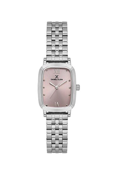 Daniel Klein Dk.1.14127-1 Pink Dial Metal Rectangular Women's Watch