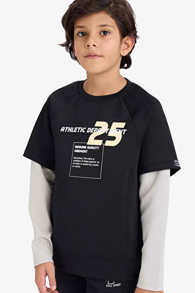 DeFacto Oversized Skuba Diver Fabric Black Boy's Sweatshirt G6140A8/Bk81