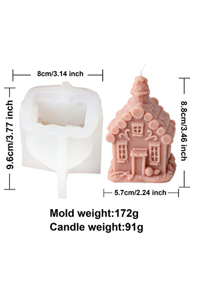 Choice4 قالب منزل ثلاثي الأبعاد من السيليكون لصنع الشموع على شكل منزل عيد الم...