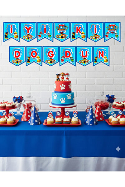 Evabrite Paw Petrol Themed Birthday Banner Set – Cardboard Banner Party Decor