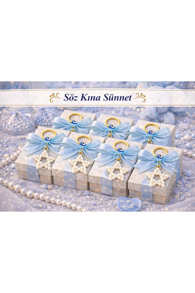 Crystal Atelier 10 Adet İnci Yıldız Anahtarlık – Düğün Söz Nişan Kına Mevlid ...