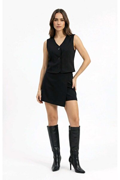 KANİKEY TEKSTİL Kadın Kapaklı Kışlık Pamuklu Şort Etek