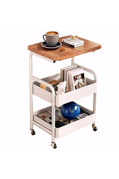 BLOOMING TIME Three-Tiered Metal Multi-Functional Trolley