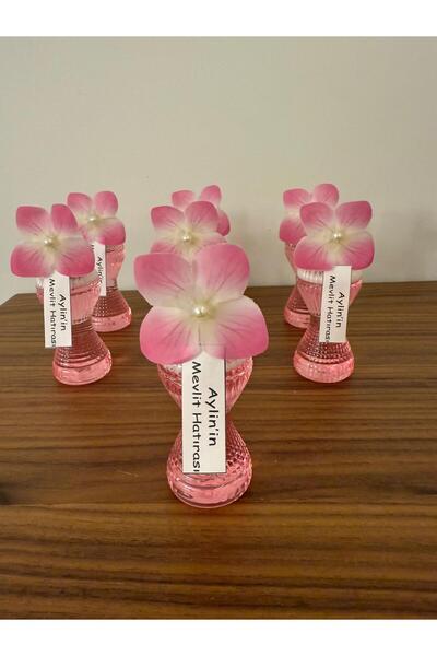 Florena Design Hediyelik Kolonya 10’lu | Pembe Çiçek Süslemeli | Söz Nişan İs...