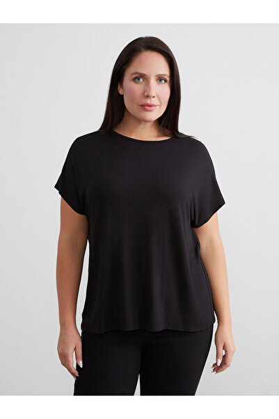 LC Waikiki Γυναικείο μπλουζάκι Özmarka Νέας Σεζόν μεγάλου μεγέθους με λαιμόκο...