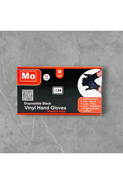 Mo قفازات فينيل سوداء للاستخدام مرة واحدة، خالية من البودرة واللاتكس، مناسبة ...