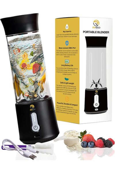 Generics خلاط محمول من ريجيد فيتنس لصنع العصائر - خلاط صغير لاسلكي سعة 500 مل...