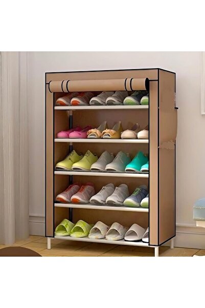 Tradeo 5-Layer Portable Shoe Rack Organizer with Dustproof Non-Woven Fabric C...