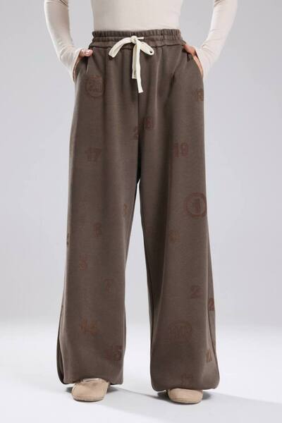 tw3 Pantaloni de damă, lavabili, cu design cu glugă, cu incrustații cu laser