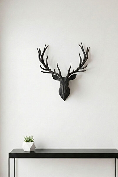 Figurova Geyik Başı Dekoratif Duvar Süsü - Modern Minimalist Duvar Dekoru (Si...