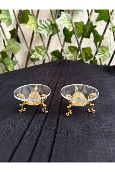 GÜRCÜGLASS 2-Piece Glass Turkish Delight Container, Ring Riser.