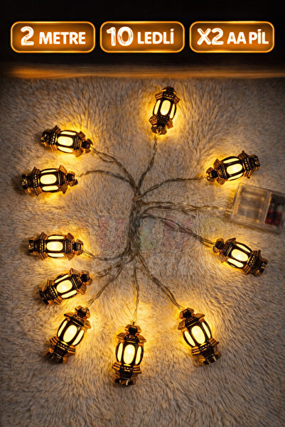 Huzur Party Store Ramazan Feneri Led Işık Süsü 2 Metre 10 Ledli Kabartma Parl...