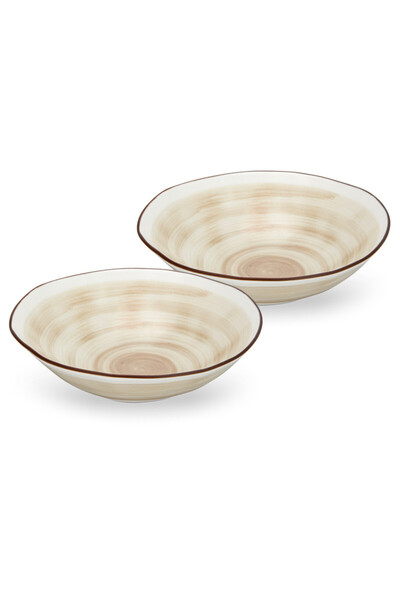 Fissman طقم أطباق عميقة من قطعتين، قطر 18 سم (بورسلين)