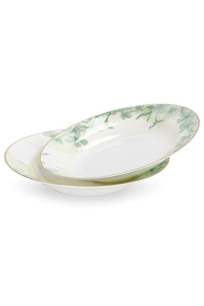 Fissman طقم أطباق عميقة من قطعتين، لون صيفي لامع، 20.5 سم (بورسلين عظمي فاخر)