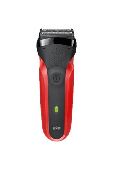 Braun 300 Wet&Dry, 3 shaving elements, Battery, Red
