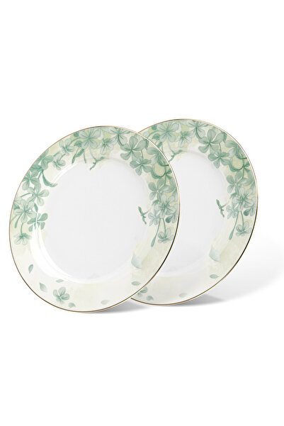 Fissman طقم صحون من قطعتين، لون صيفي لامع، 21 سم (بورسلين عظمي فاخر)