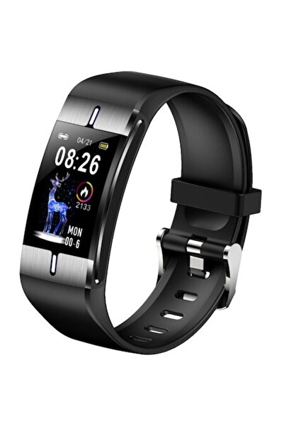 MAXCOM Fitness bracelet FW34 Silver, silicone bracelet, BMI - Black