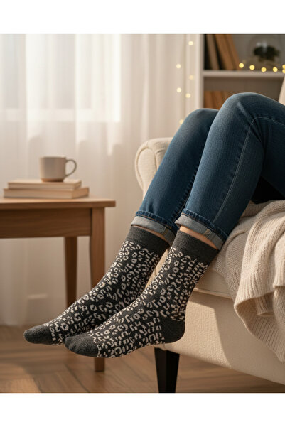 CLEWEAR Leopard Patterned Colorful Socks