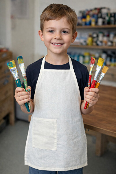 Arkaik Craft Kitchen Activity Apron Children's Cotton Fabric Unprinted