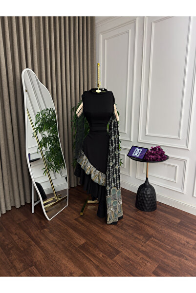 BTROON Barbie chiffon jalabiya with computer embroidery and sequins