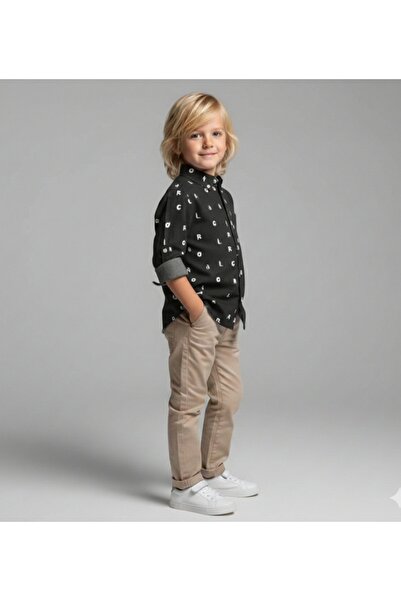 Mackays قميص للأولاد بأكمام طويلة قابلة للطي مع جيوب، مصنوع من الكتان المنسوج...