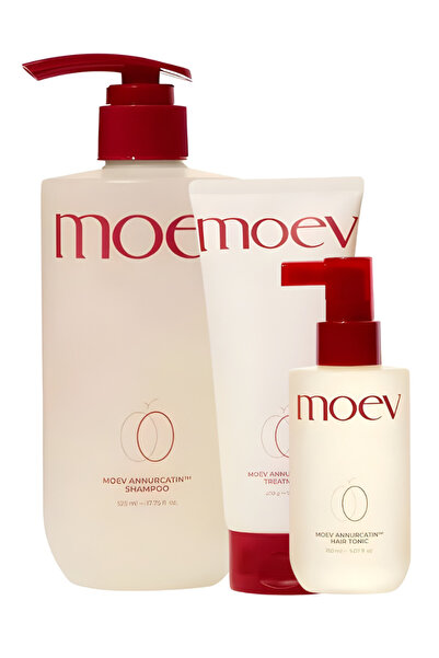 moev مجموعة أنوركاتين القوية: شامبو ٥٢٥ مل، معالج، وزيت للشعر