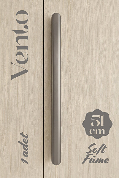 Badem10 Vento Soft Smoked Flat Drawer Handle 512 mm Long Metal Cabinet Wardro...