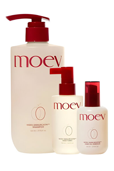 moev مجموعة أنوركاتين للعناية بالشعر: شامبو ٥٢٥ مل، تونيك وزيت لشعر أكثر كثافة