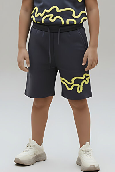 Alesaei-mondo tondo تيشيرت ولادي رصاصي بطباعة عصرية وتصميم مريح 4037