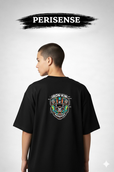 PERISENSE تي شيرت للجنسين من Biker Brotherhood مطبوع مصنوع من القطن الممشط ال...