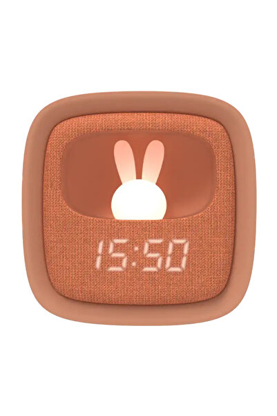 Mobility on Board Karamel Tavşan Masaüstü Saati ve Gece Lambası